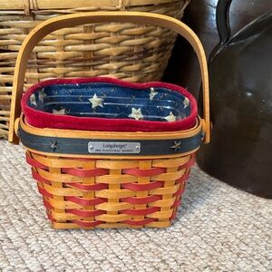 2001 Longaberger Inaugural Basket with Star Liner & Protector